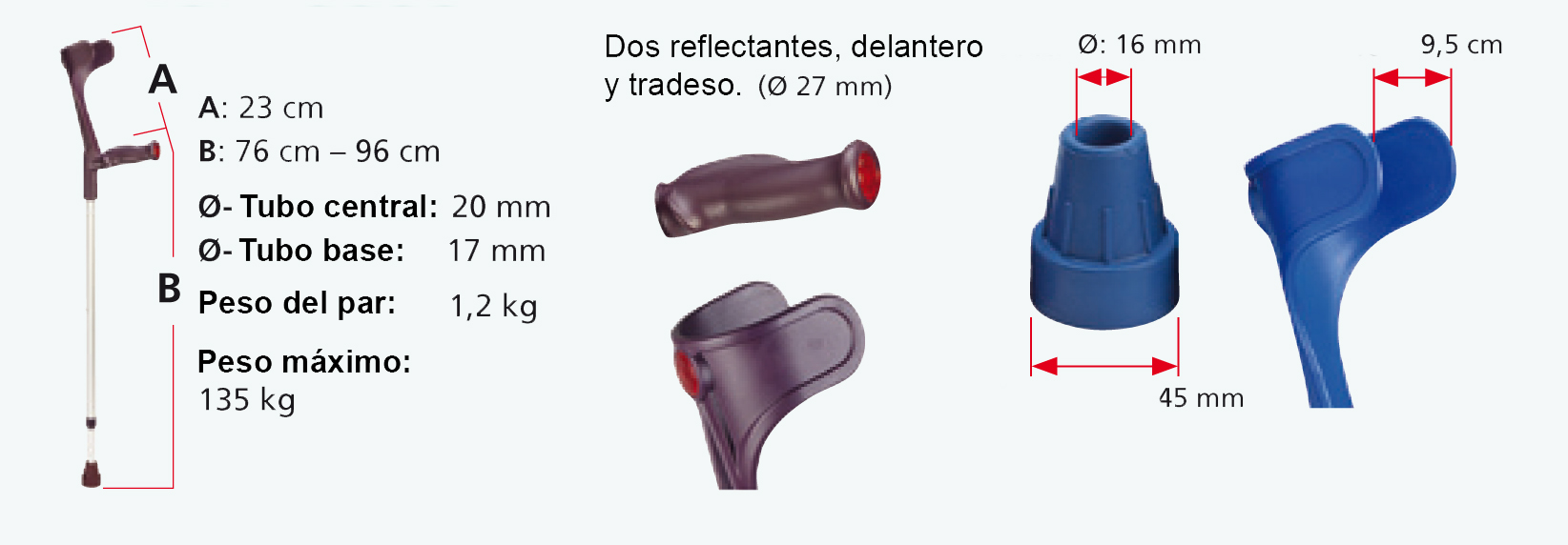 Detalles bastón puño blando anatómico Detalles bastón puño blando anatómico